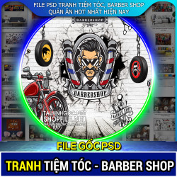 File psd tranh Tiệm salon tóc barber shop